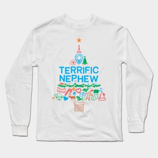 Terrific Nephew Gift - Xmas Tree - Christmas Long Sleeve T-Shirt